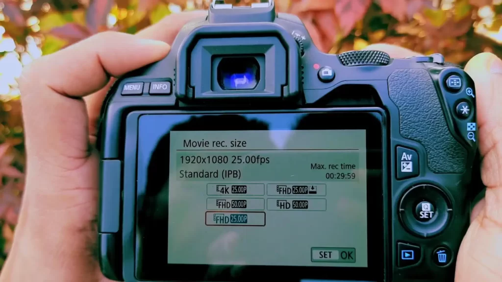 Fps options in canon dslr