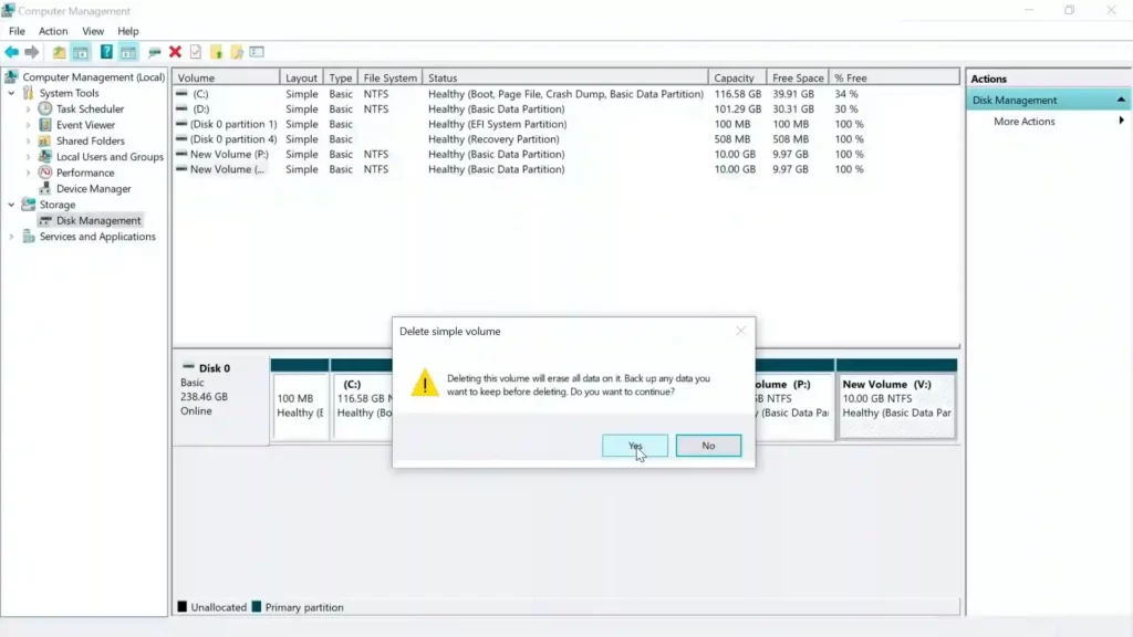 how to delete partition in windows