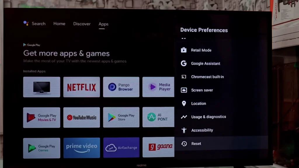 realme tv settings 