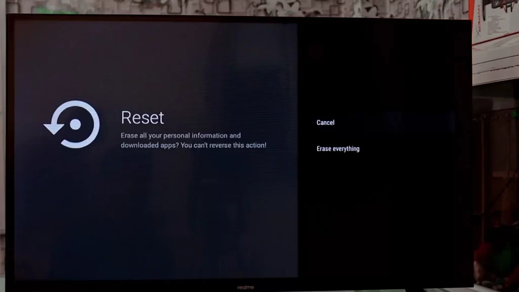 reset realme smarttv