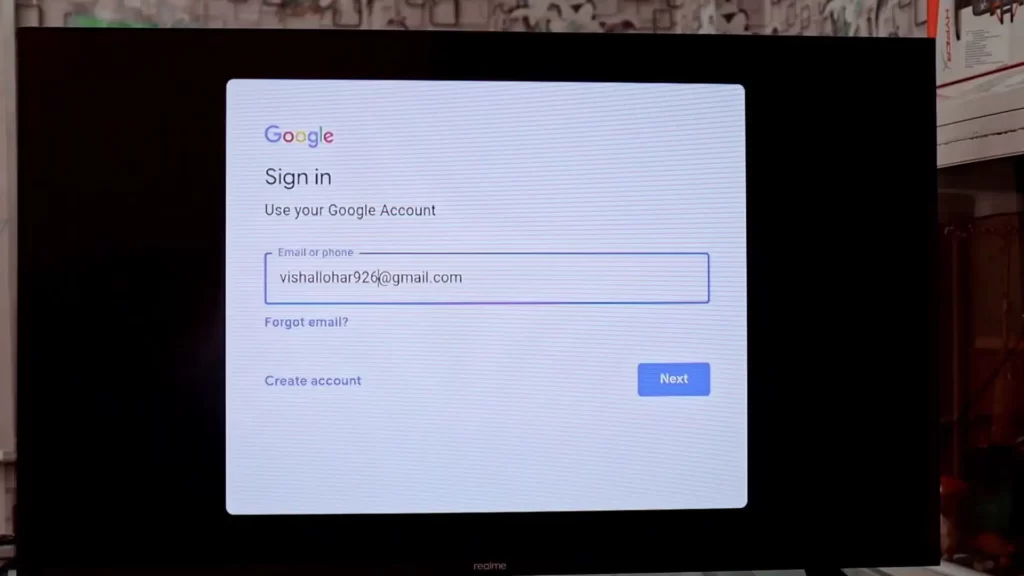 how to login gmail in android tv